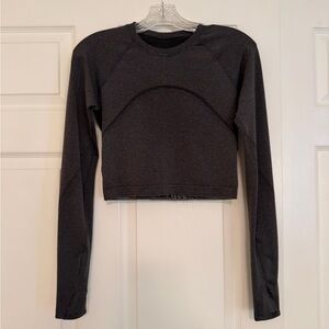 Lululemon Swiftly Tech Cropped Long-sleeve Shirt “Spandex Stripe Black/White”